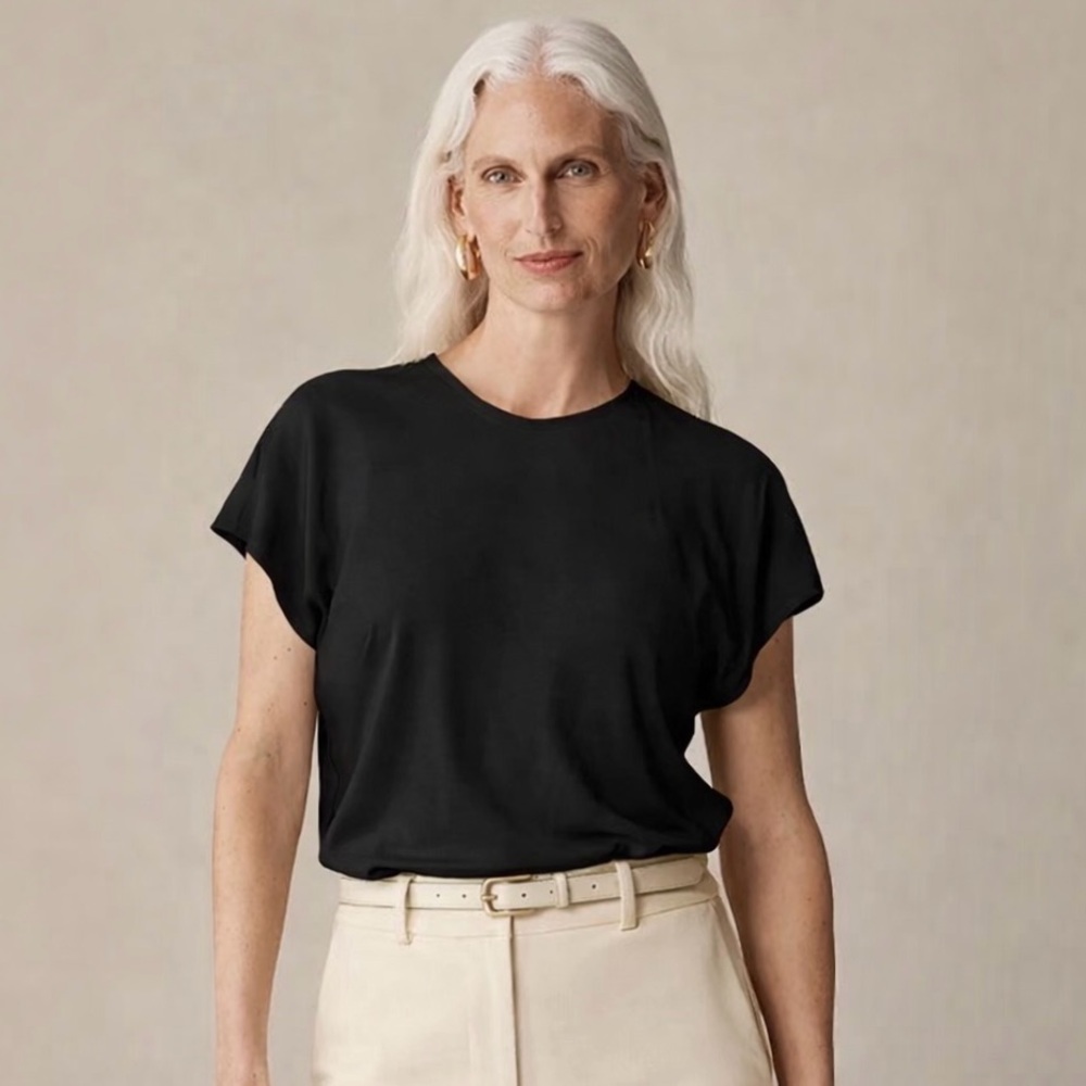 J.Crew Drapey T-shirt top in black